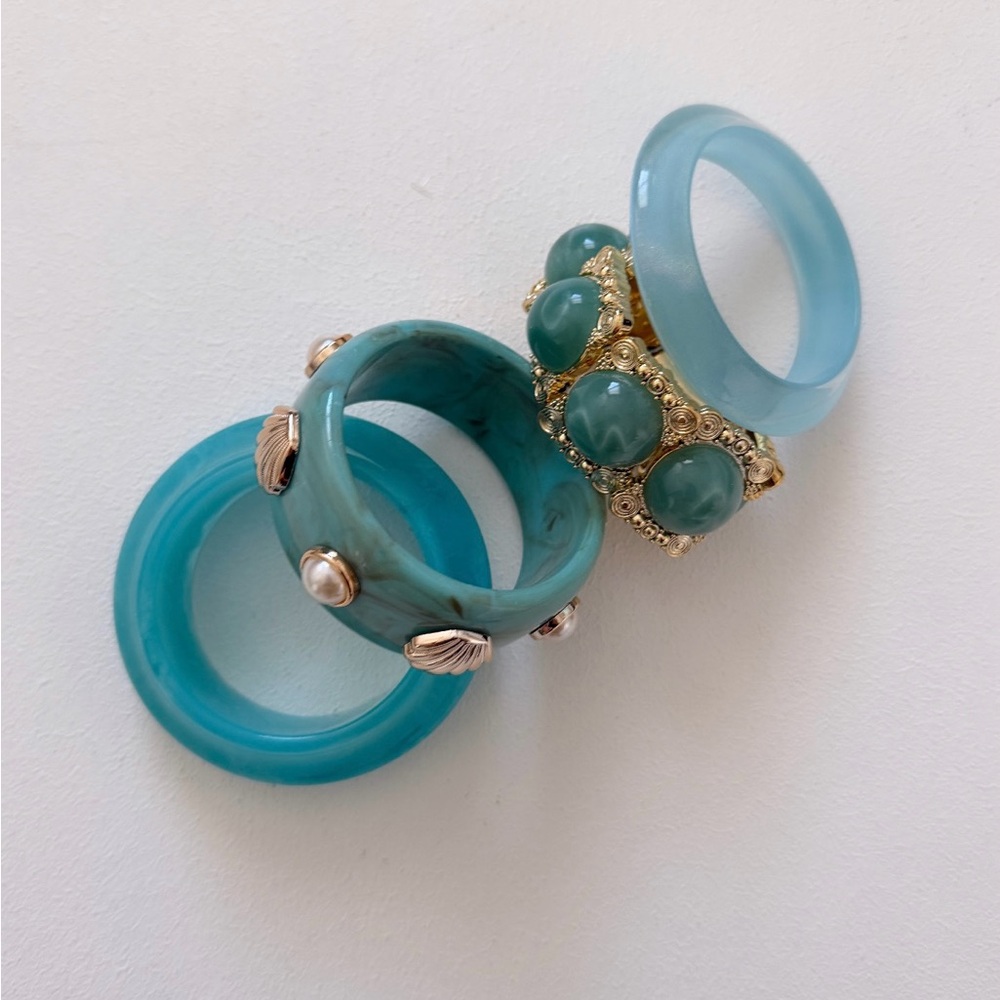 Bracelets turquoise set - Picture 2 of 4
